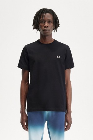 Fred Perry Abstract Graphic Men's T-Shirt Black White | RDCLF6170