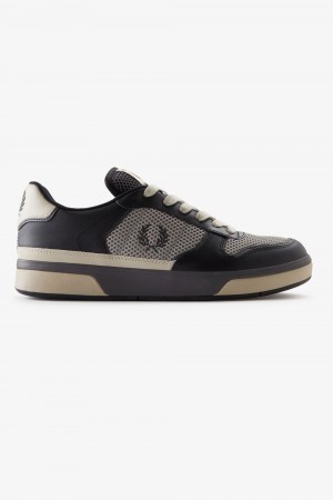 Fred Perry B300 Men's Trainers Black Gunmetal | ZWFSK8703