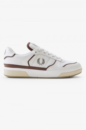 Fred Perry B300 Men's Trainers Snow White Warm Grey | ZJTIO7658