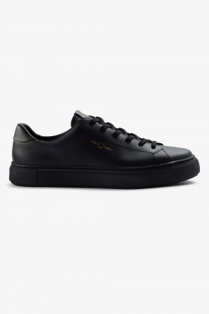 Fred Perry B71 Men's Tennis Shoes Black Gold | LHFZC8514