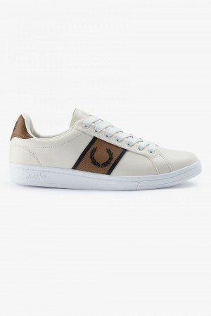 Fred Perry B721 Men's Tennis Shoes Ivory Black | THXSL1576