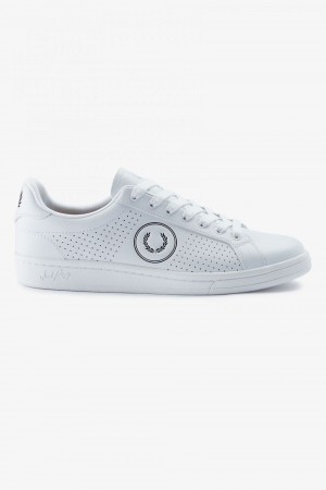 Fred Perry B721 Men's Tennis Shoes White Black | VDGPU3294