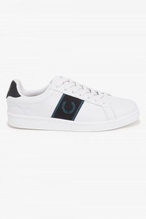 Fred Perry B721 Men's Tennis Shoes White Petrol Blue | UDJRN0641