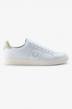 Fred Perry B721 Men's Tennis Shoes White Light Mint | FUDYA0459