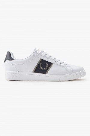 Fred Perry B721 Men's Tennis Shoes White Warm Grey | GRLEN1865