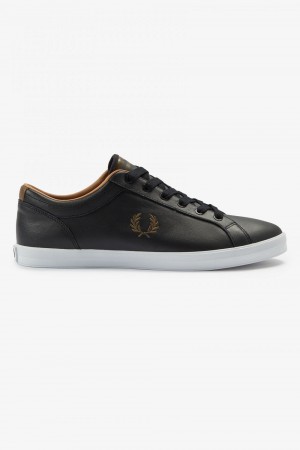 Fred Perry Baseline Men's Tennis Shoes Black | YRLSX3851