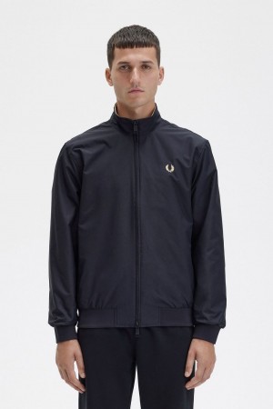 Fred Perry Brentham Men's Jackets Black | BOLTY4625