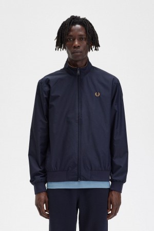 Fred Perry Brentham Men's Jackets Navy | GKXFQ6081