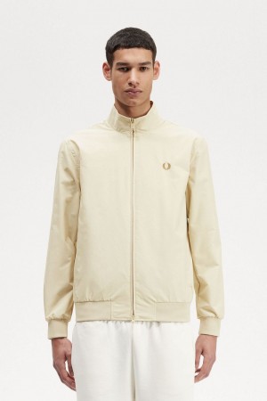 Fred Perry Brentham Men's Jackets Oatmeal | PVGBD1295