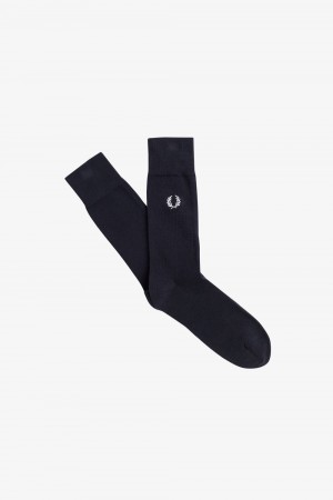 Fred Perry Classic Laurel Wreath Men's Socks Navy Snow White | TQOAU6801