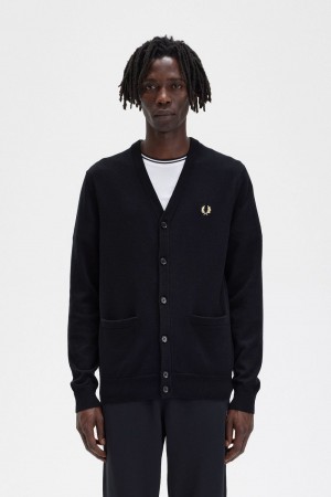 Fred Perry Classic Men's Cardigan Black | WTVAS7258