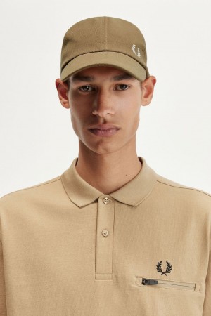 Fred Perry Classic Pique Men's Caps Brown Beige | AMBXC6301