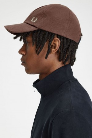 Fred Perry Classic Pique Men's Caps Dark Red Warm Grey | XPVBF7062