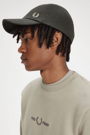 Fred Perry Classic Pique Men's Caps Field Green Oatmeal | ZWBTQ0738