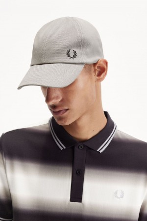 Fred Perry Classic Pique Men's Caps Grey Black | KGAXN9605