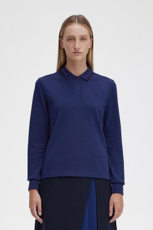 Fred Perry G3636 Women's Shirt French Navy Black | RBGTH6031