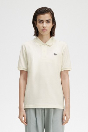 Fred Perry G6000 Women's Shirt Beige Black | TEYCU1459