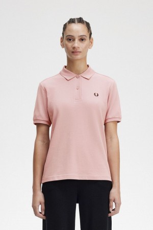 Fred Perry G6000 Women's Shirt Dusty Rose Pink Black | ZXANO5218