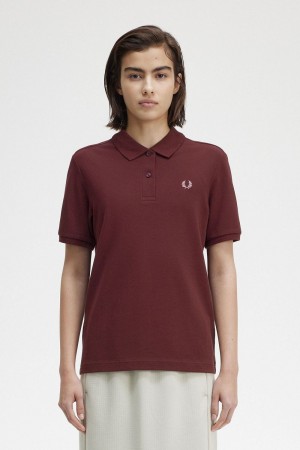 Fred Perry G6000 Women's Shirt Oxblood Dusty Rose Pink | TEGJI5302