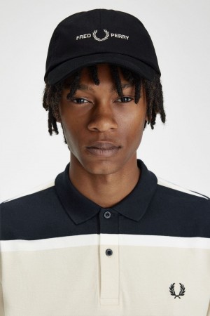 Fred Perry Graphic Branded Twill Men's Caps Black Warm Grey | AOQSY1075