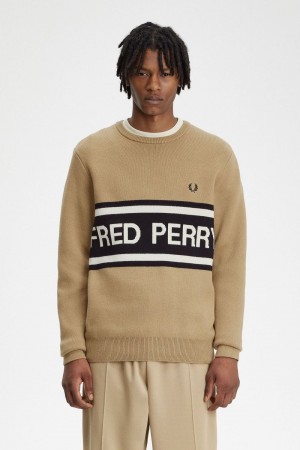 Fred Perry Graphic Men's Jumper Green | IMJVK0394