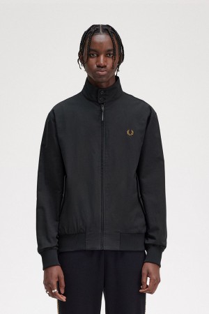 Fred Perry Harrington Men's Jackets Black | UVYIC3784