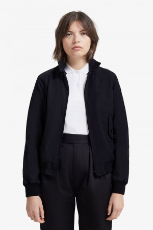 Fred Perry Harrington Women's Jackets Black | YDPCT8701