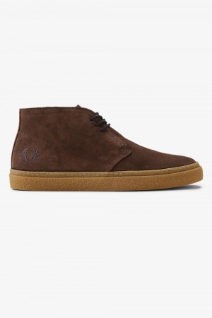 Fred Perry Hawley Men's Boots Dark Red | PZISQ8316