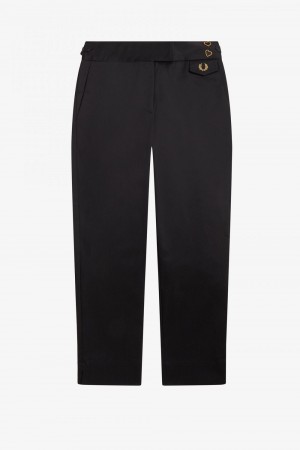 Fred Perry High Waist Women's Pants Black | AUNOE3497