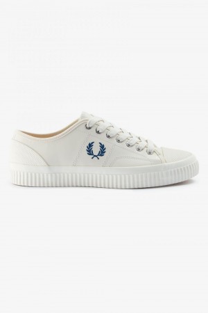 Fred Perry Hughes Low Women's Plimsolls Light Beige Shaded Cobalt | FDBYX5213