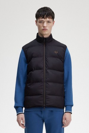 Fred Perry Insulated Men's Vest Black | MZPVW4180