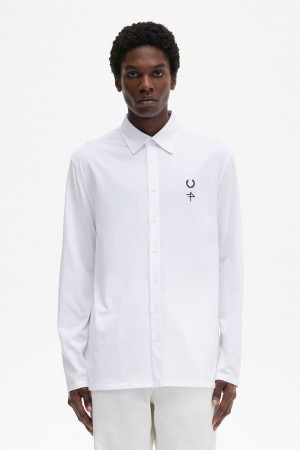 Fred Perry Jersey Men's Shirt White | JVXFP2310