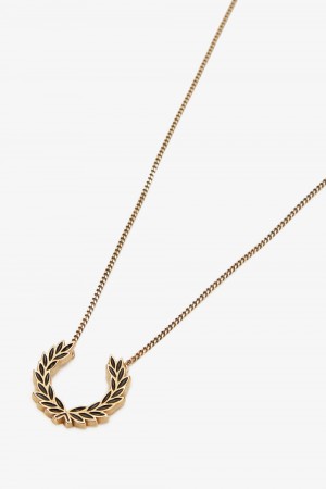 Fred Perry Laurel Wreath Necklace Men's Jewellery Gold | RHSNG4926