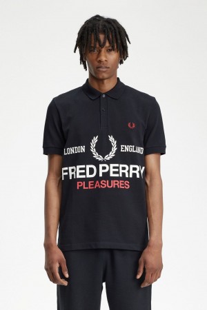 Fred Perry Logo Men's Shirt Black | UEATF8346