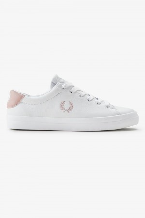 Fred Perry Lottie Women's Tennis Shoes White Dusty Rose Pink | QATOC0891