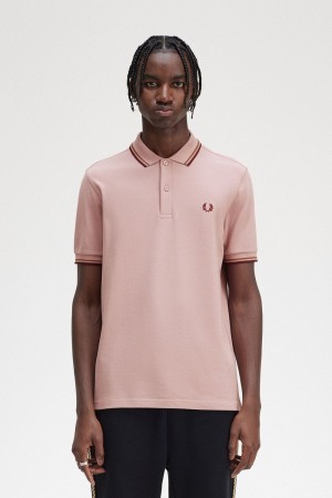 Fred Perry M3600 Men's Shirt Dusty Rose Pink Brown Oxblood | CJGZV0536