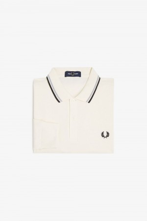 Fred Perry M3636 Men's Shirt Beige Grey Black | EVMJF5193