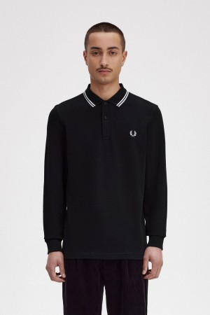 Fred Perry M3636 Men's Shirt Black Beige Limestone | QIZCF1926