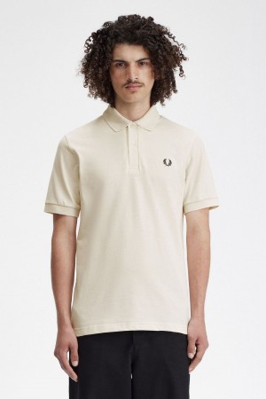 Fred Perry M3 Men's Shirt Beige Black | UCPRL8024