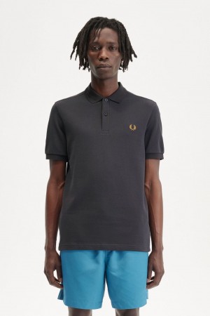 Fred Perry M6000 Men's Shirt Anchor Grey Dark Coffee | OUDXR3652