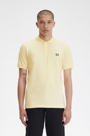 Fred Perry M6000 Men's Shirt Aqua Cream French Navy | ASRHL7105