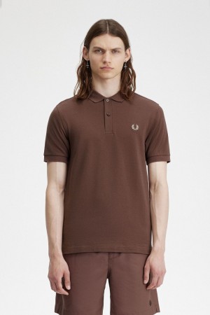 Fred Perry M6000 Men's Shirt Dark Red Warm Grey | QCBYK6037