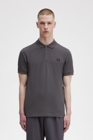 Fred Perry M6000 Men's Shirt Gunmetal Black | OVXCM2831