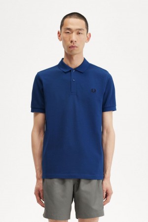 Fred Perry M6000 Men's Shirt Shaded Cobalt Navy | HQIYZ2805