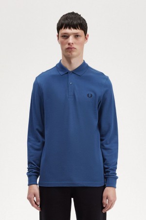 Fred Perry M6006 Men's Shirt Midnight Blue | CBRQN7049