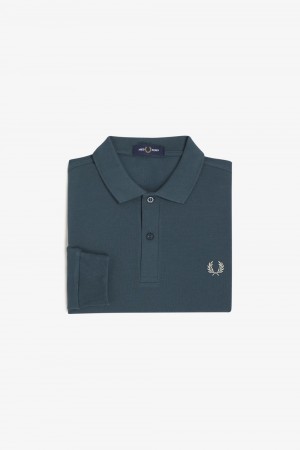 Fred Perry M6006 Men's Shirt Petrol Blue | IWOZC4809