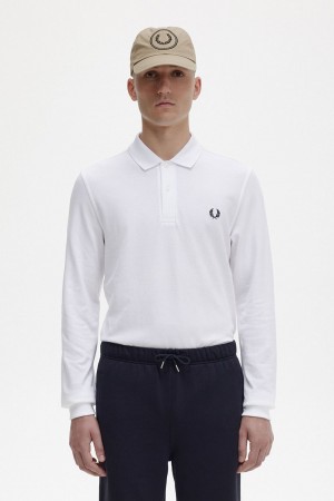 Fred Perry M6006 Men's Shirt White Navy | OUJDH0658