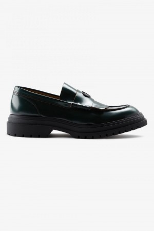 Fred Perry Men's Loafers Night Green | TUHGY5901