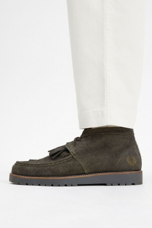 Fred Perry Mid Kenney Men's Boots Field Green | MNJIW0538