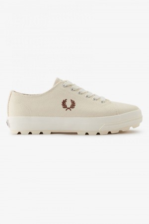 Fred Perry Newstead Men's Plimsolls Beige Whisky Brown | YOAGR2610